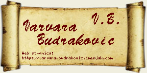Varvara Budraković vizit kartica